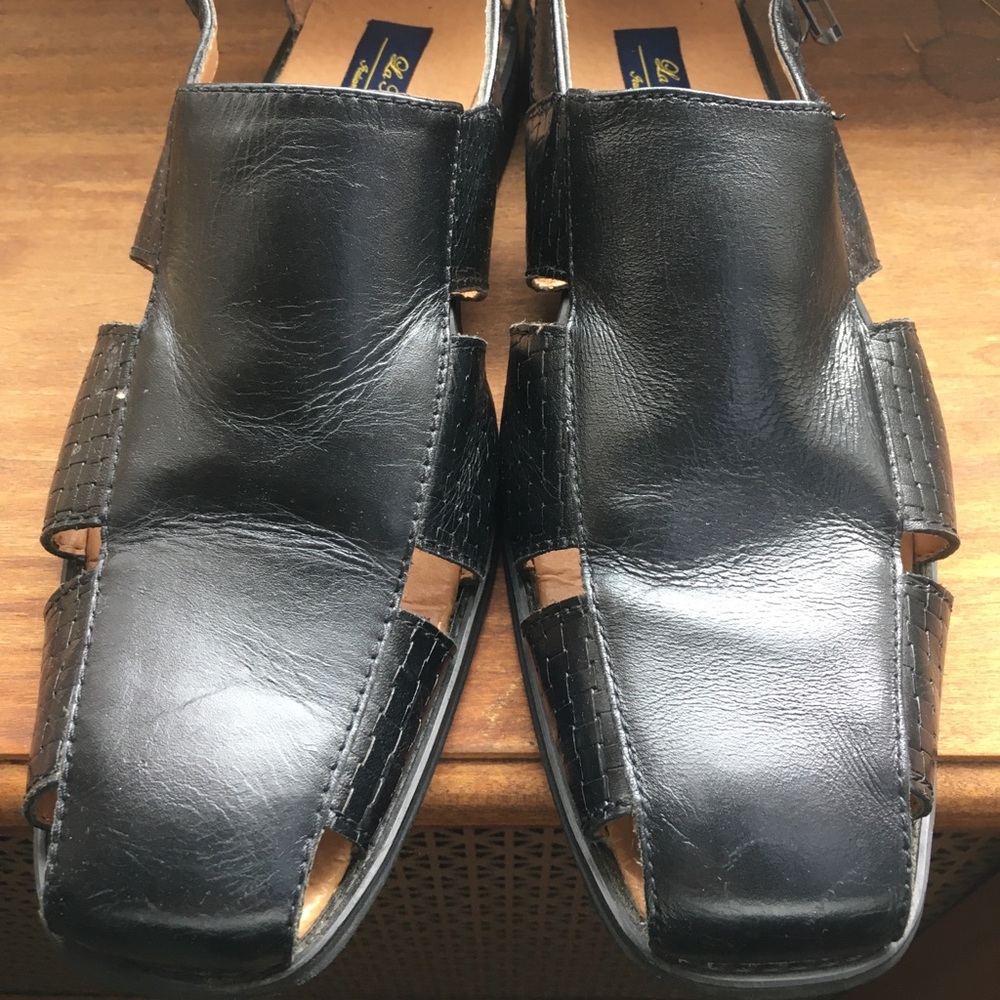 Black Leather Sandals
